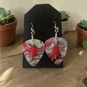 Guitar pick earrings